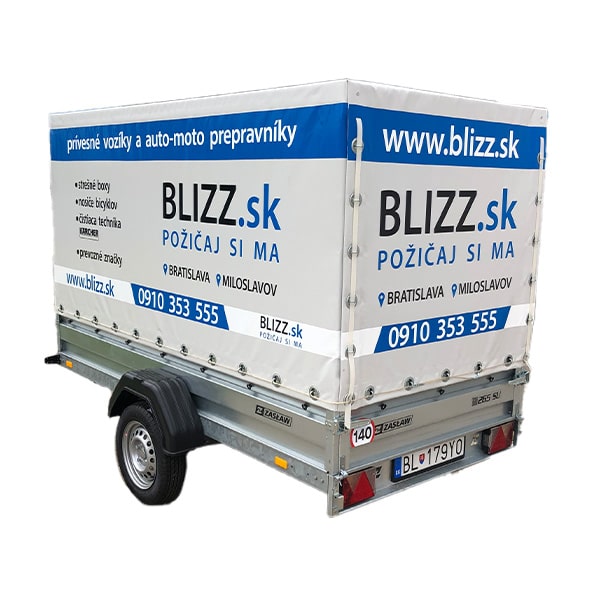 Prenájom prívesných vozíkov v Bratislave - PrivesyNaPrenajom.sk | Prenájom vozíka A7222-II s plachtou